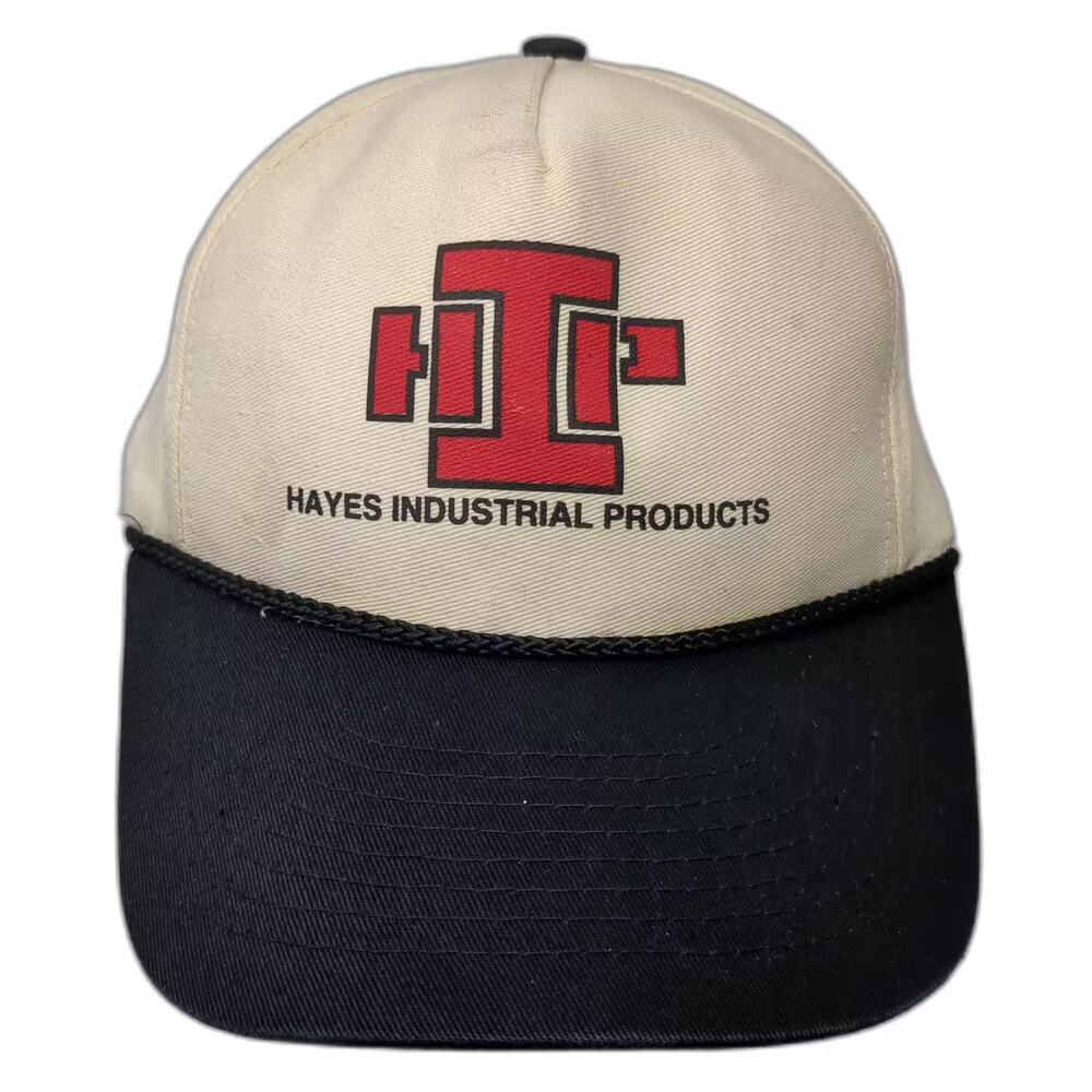Mohr's 5 Panel Hat Beige Black Hayes Industrial Products Logo Rope OS Snapback